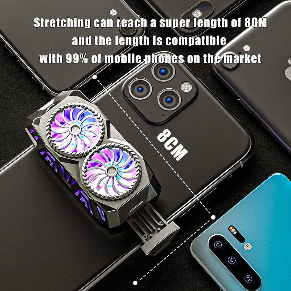 RGB Light Mobile Phone Universal Semiconductor Cooler Fin USB Radiator Fan Cooling For iPhone Redmi Realme 1 - Phone Cooler