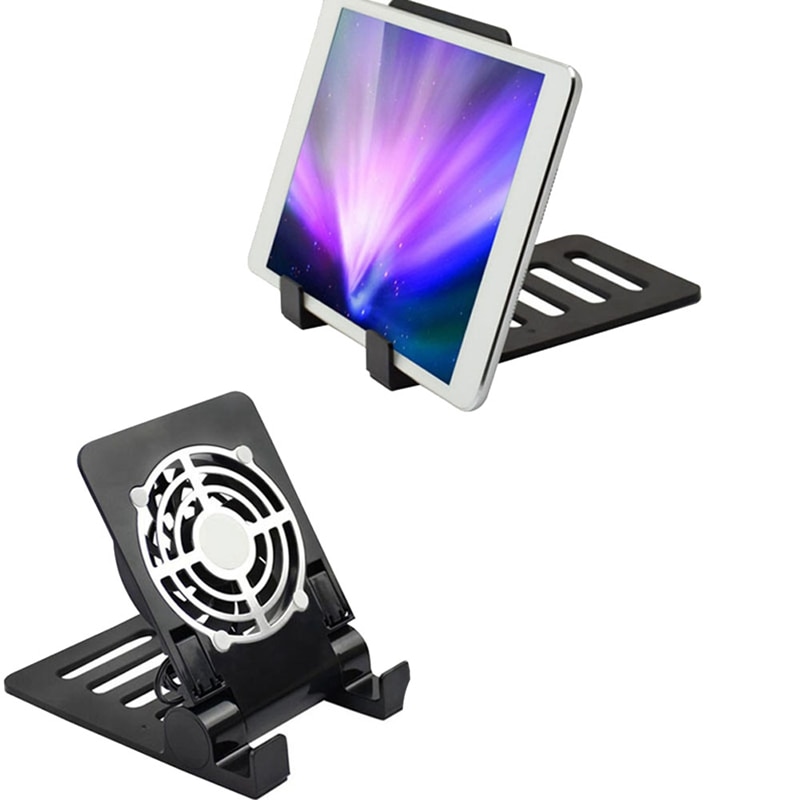 USB Desk Phone Fan Quiet Cooling Pad Radiator with Foldable Stand Holder For iPhone iPad Tablets 6 1 - Phone Cooler